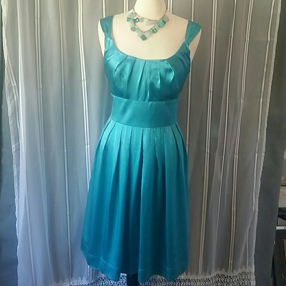 Maggy London Aqua Silk Dress