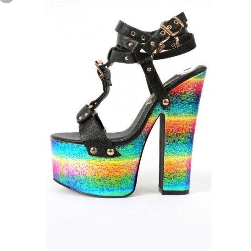 Privileged Barnacle Rainbow Iridescent Heels
