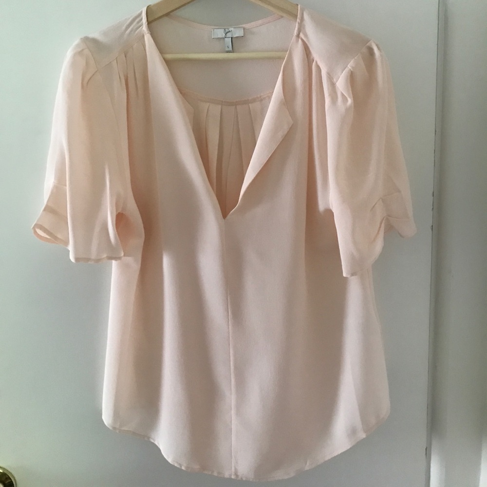Joie pale peach gauzy blouse NWOT