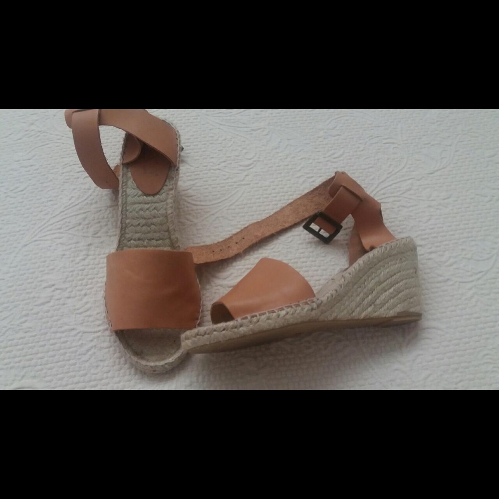 Tan/light Brown Leather Espadrilles