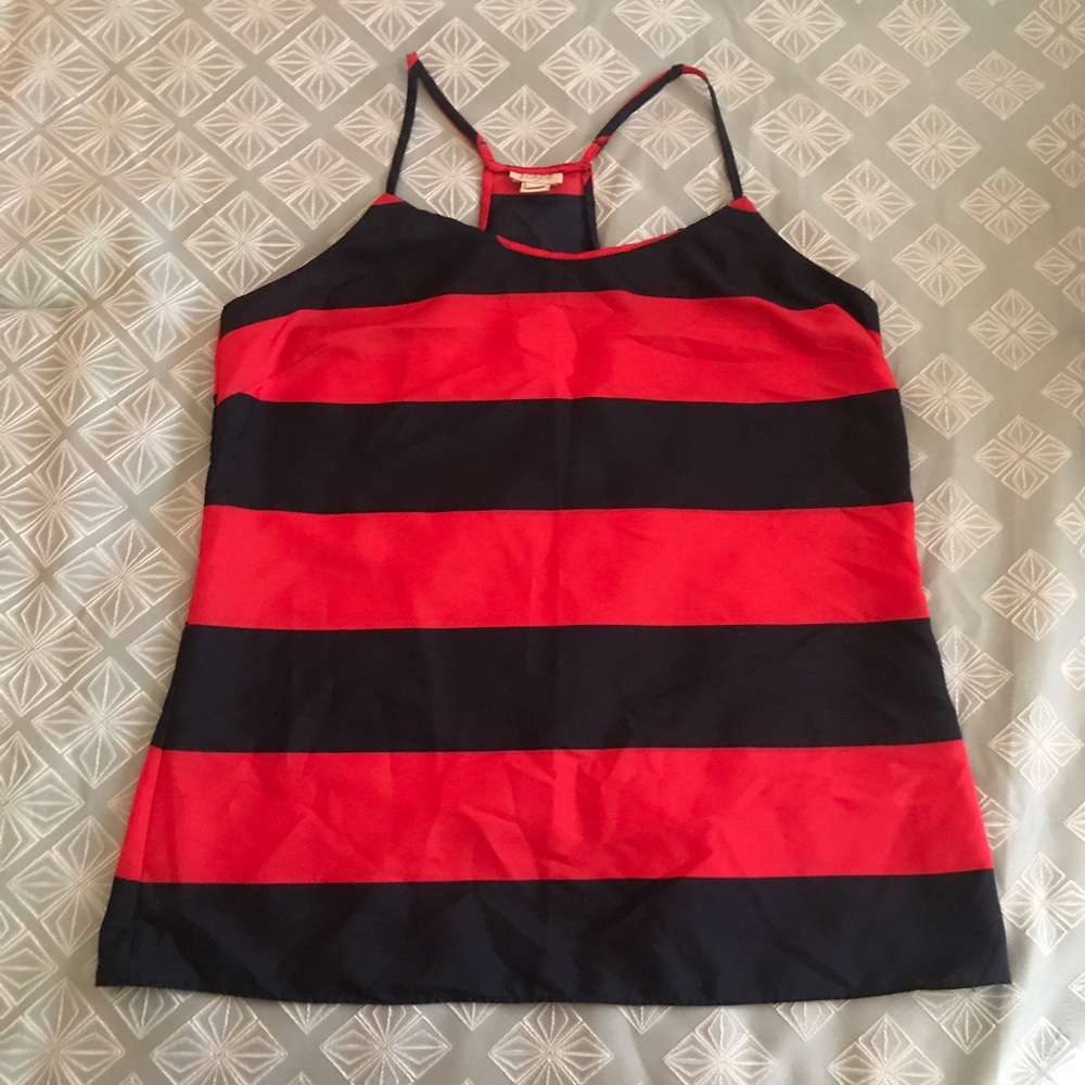 J Crew Red Blue Nautical Racerback Tank Top Cami 8