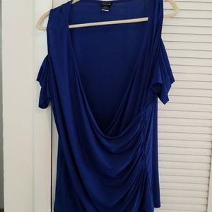 Royal blue cold shoulder top