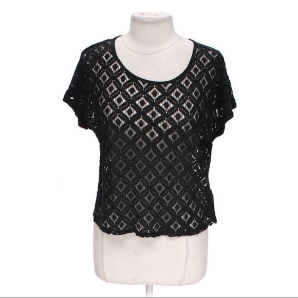 NWOT Forever 21 black lacy top - Picture 3 of 6