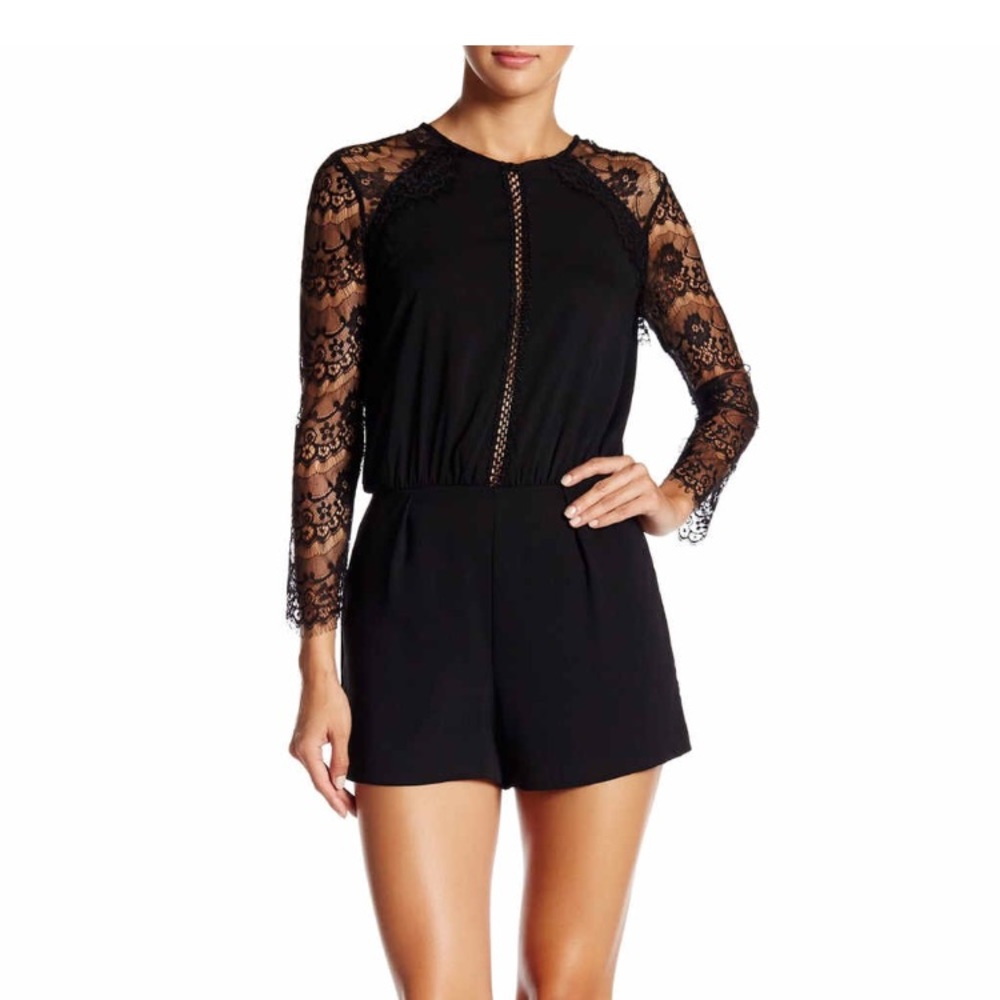 Long sleeve lace romper