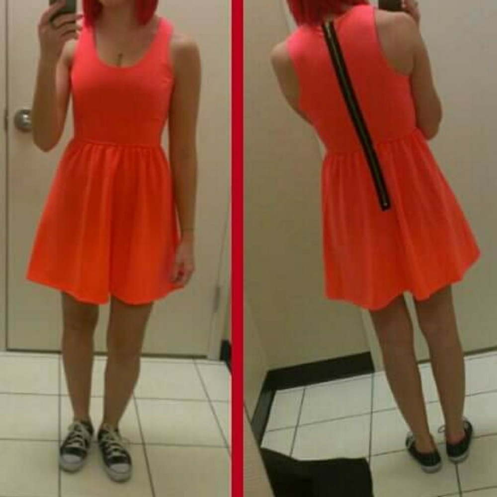 Neon orange dress