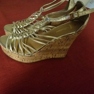 Ladies gold 2inch wedges used