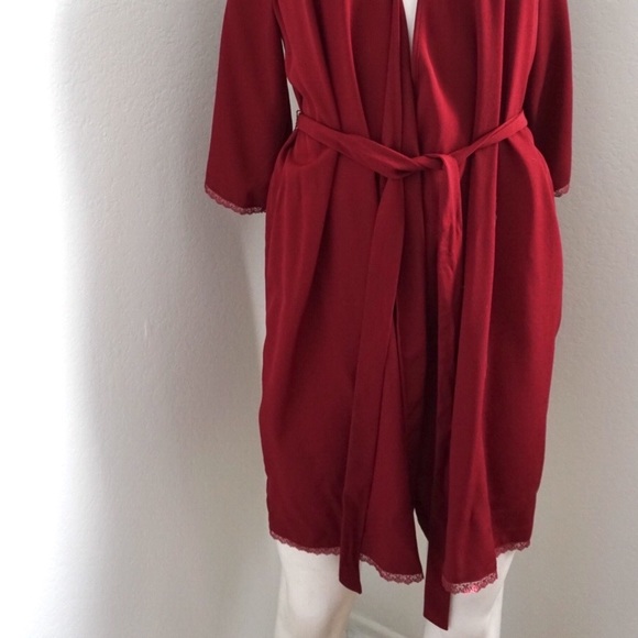 Anthropologie Burgundy & Lace Robe - Picture 3 of 7