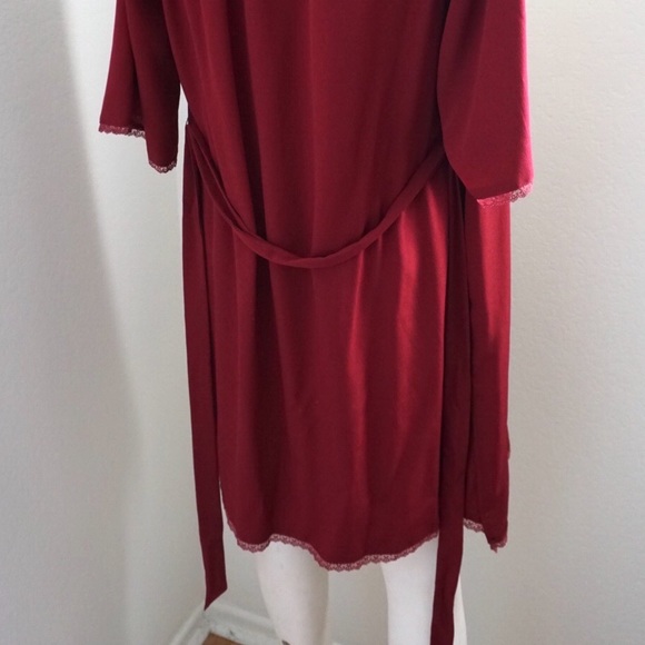Anthropologie Burgundy & Lace Robe - Picture 5 of 7