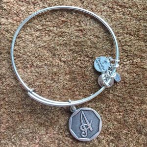 Alex & Ani silver "A" bangle