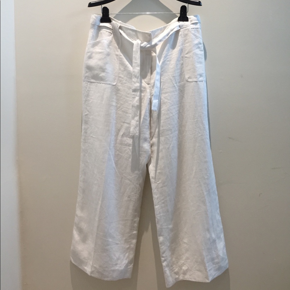 Jones New York White Lined Linen Pants