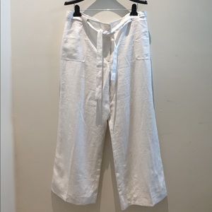 Jones New York White Lined Linen Pants