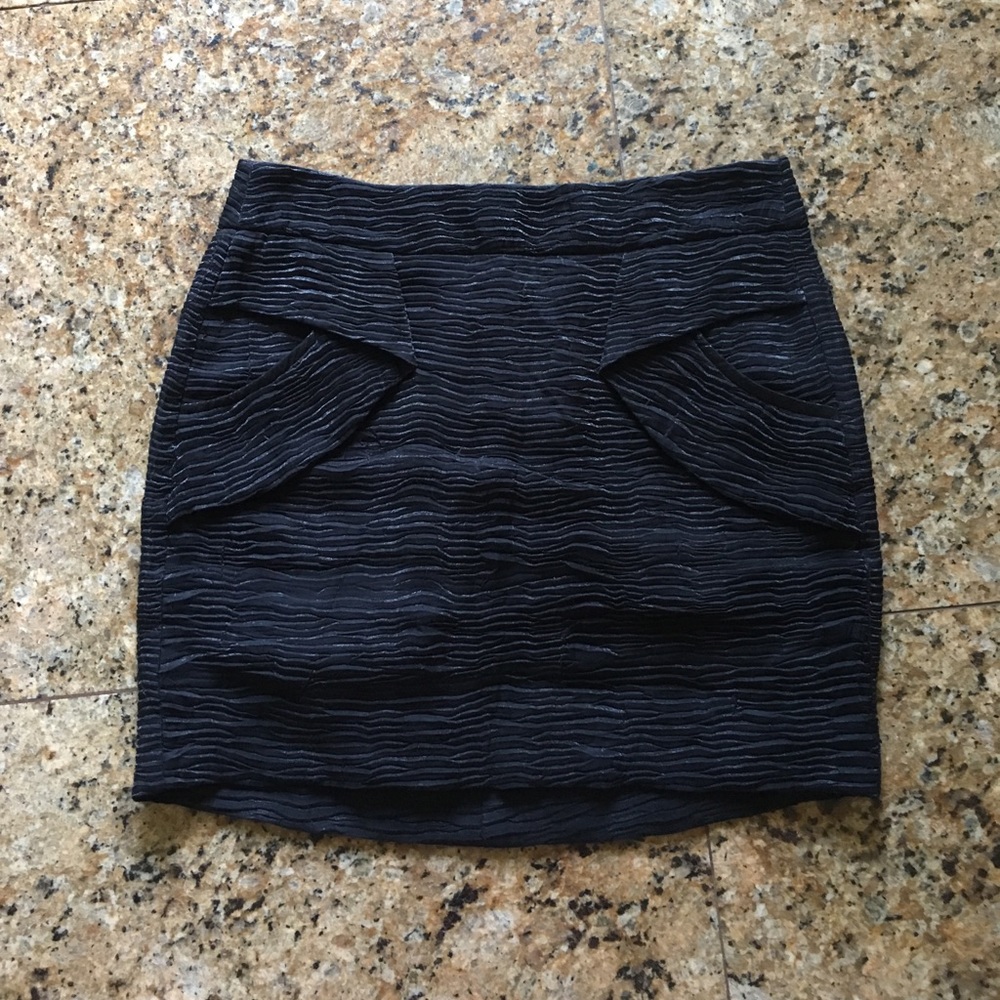 BCBGenerations black textured mini skirt