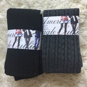 NWT American Eagle lot of 2 Cable Knit Tights Sm