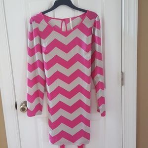 Pink chevron dress
