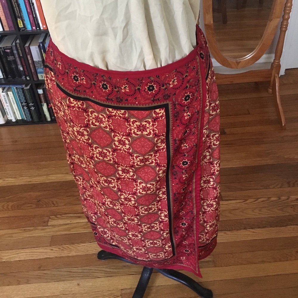 Red wrap skirt