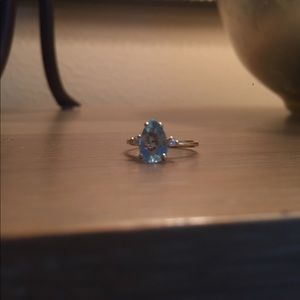 PRICE DROP: 14k Gold Aquamarine and Diamond Ring