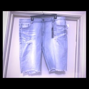 Men's Distressed Jean Shorts