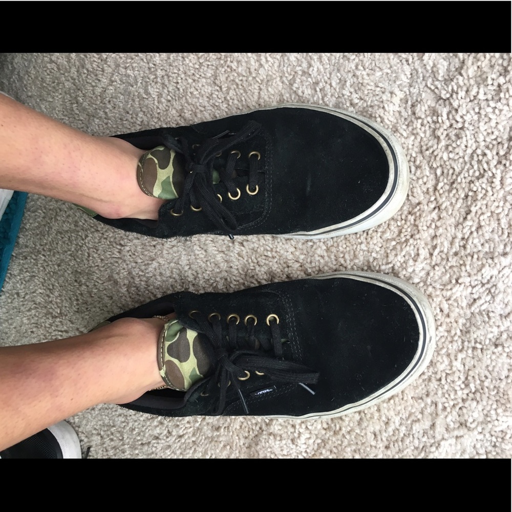 Vans black with camo. Size 11 men's.