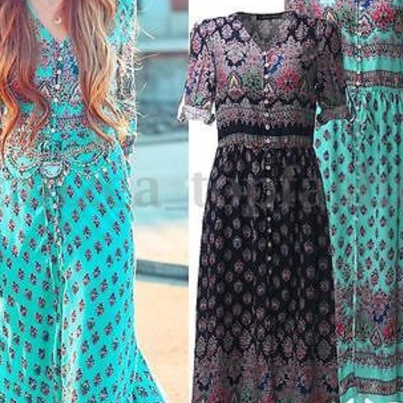 GORGEOUS FLOWY GREEN MAXI !! 🦋🦋🌴 - Picture 3 of 3