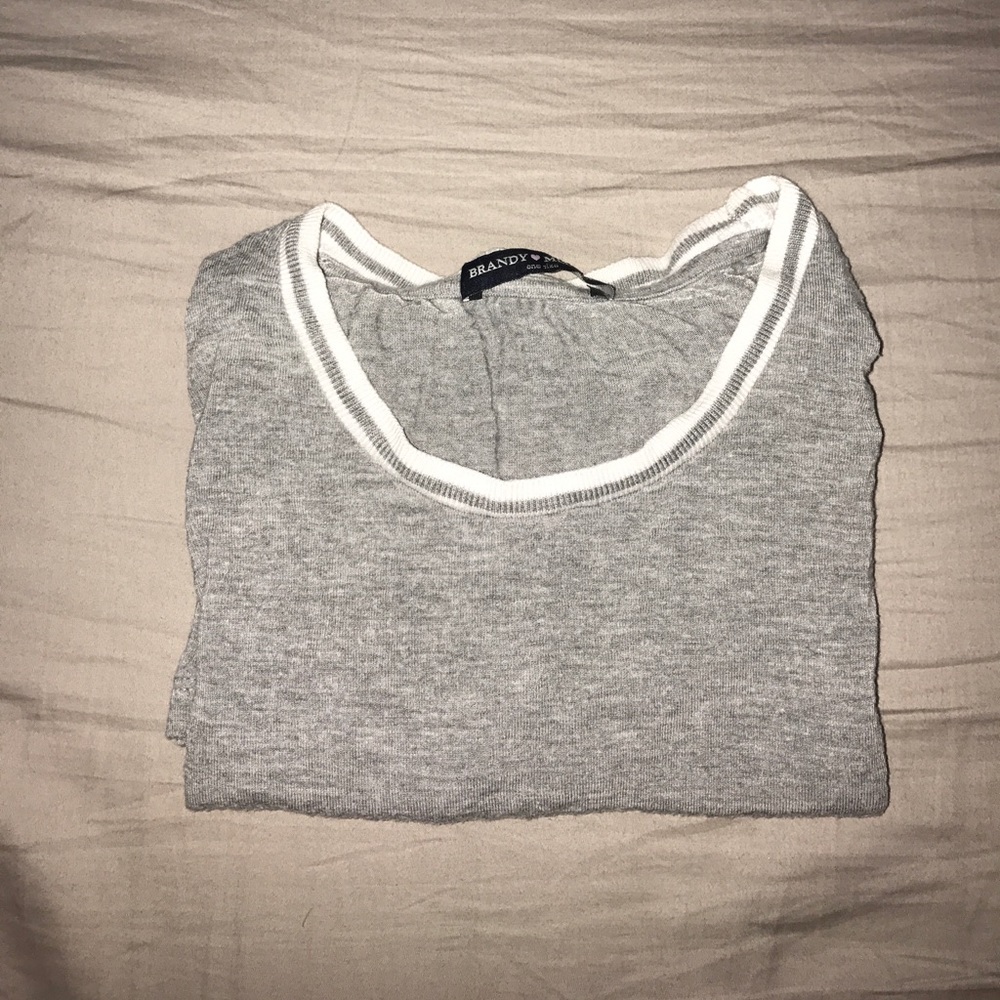 Brandy Melville Grey ringer tee