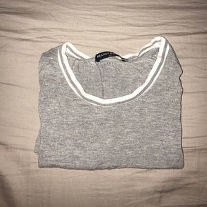 Brandy Melville Grey ringer tee