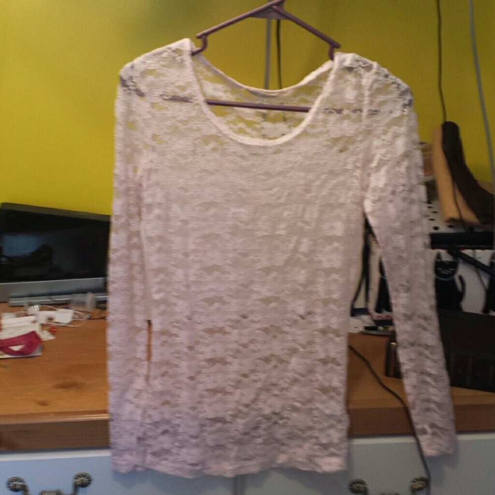 Stretch lace sheer top