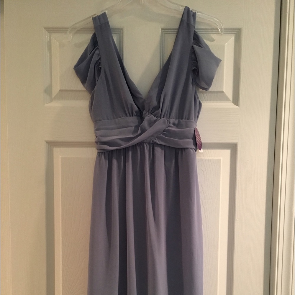 Cold Shoulder Maxi in Light Blue/Blue Silver