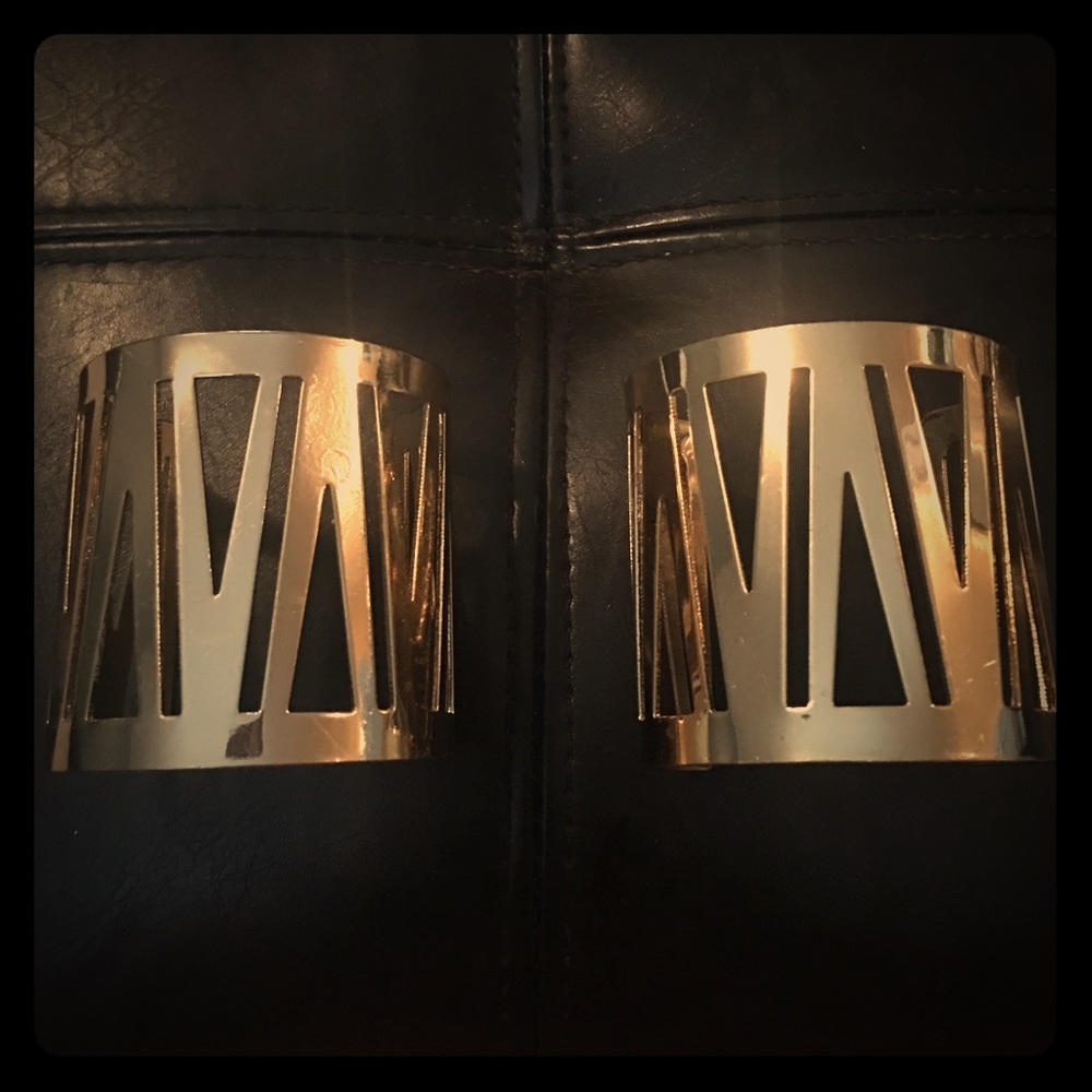 Gold wrist cuffs