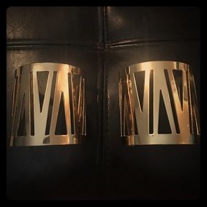 Gold wrist cuffs