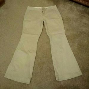 Khaki flare leg pants