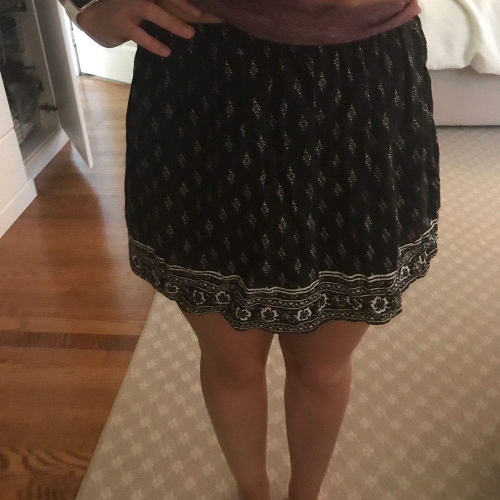 flowy patterned skirt
