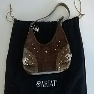 small Ariat brown leather purse