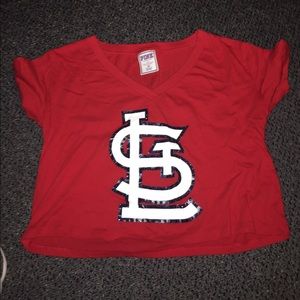 Pink Cardinals Crop Top