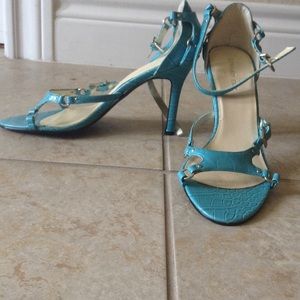 Open toe strap heels