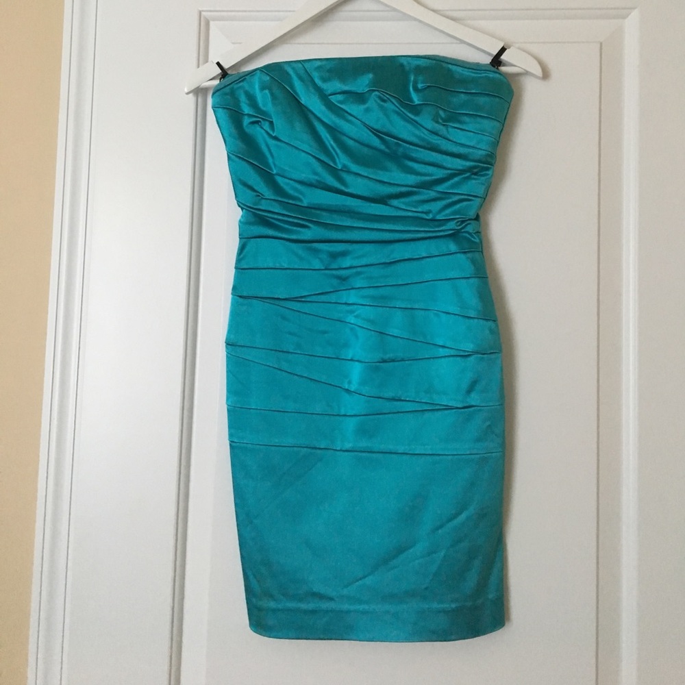 Bebe satin strapless dress