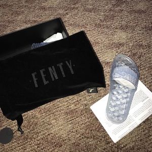 Rihanna puma jelly slides, blue