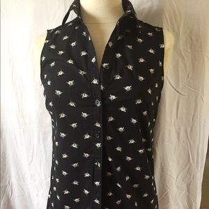 Banana Republic Women's Sleeveless Black Floral 4