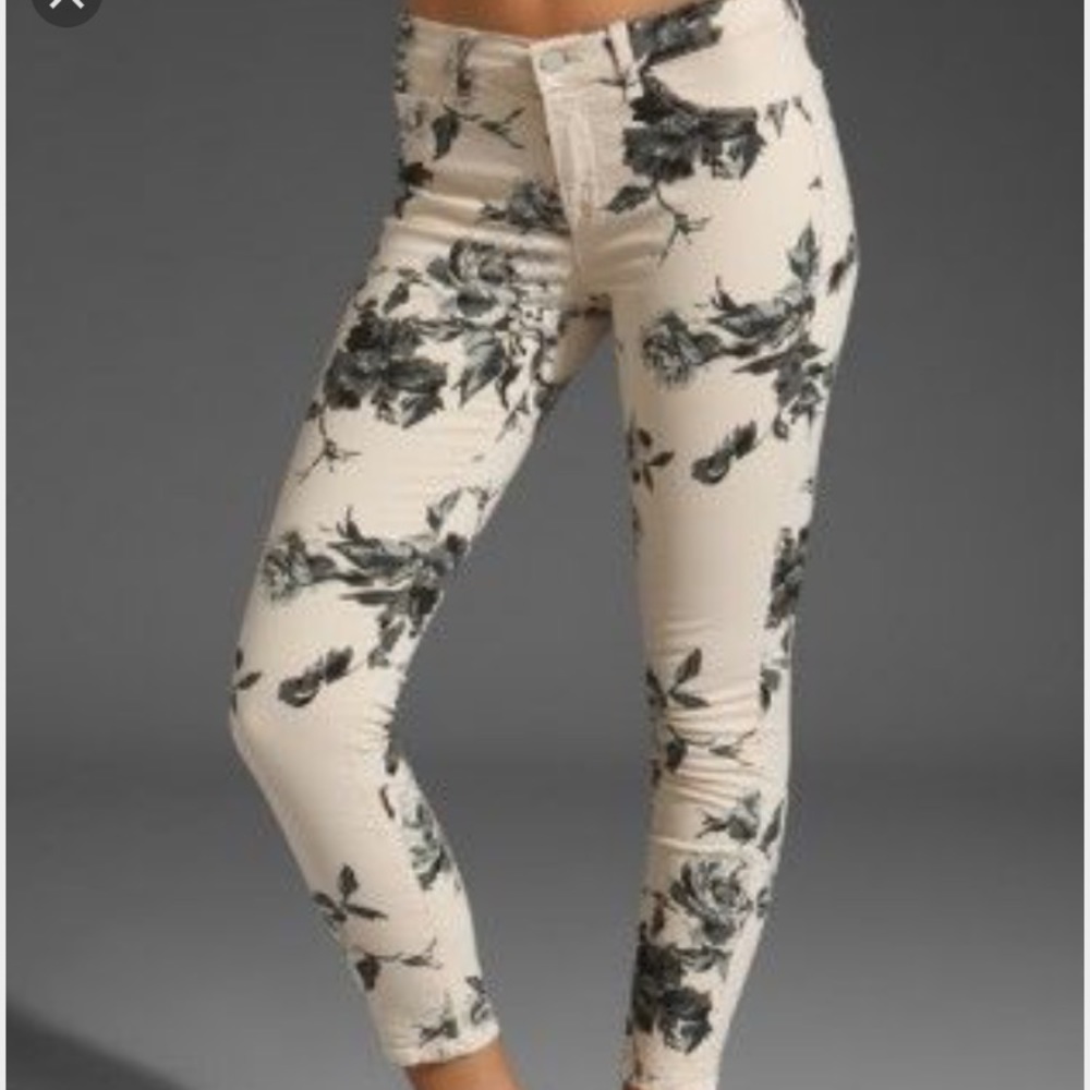 J brand ankle skinny floral jeans