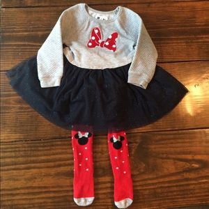 GAP Minnie Mouse Collection Dress with tights