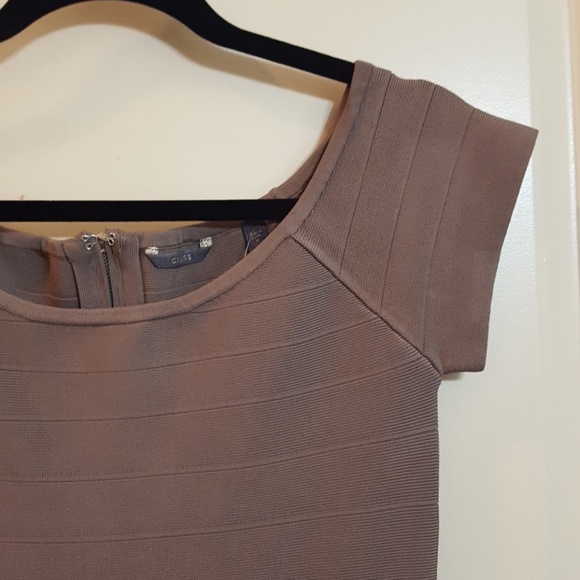 NWOT GUESS Khaki Bandage Dress. - Picture 4 of 8
