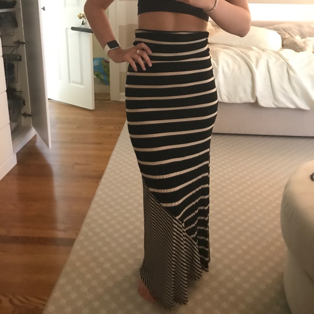 high waisted maxi striped skirt(/dress)
