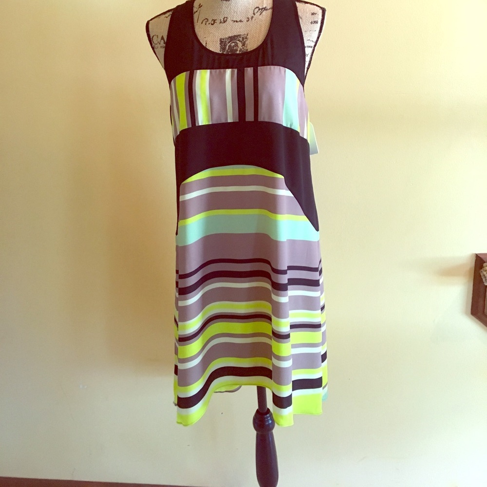Multi color hi-low dress