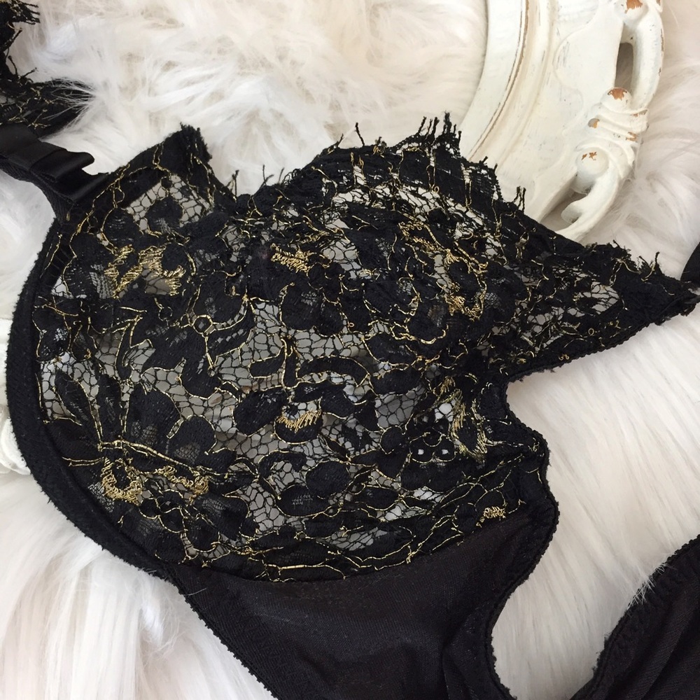 🚫SOLD🚫🌹Vintage Black Unlined Bra - Picture 4 of 4