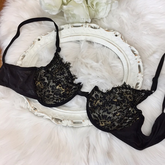 🚫SOLD🚫🌹Vintage Black Unlined Bra - Picture 3 of 4