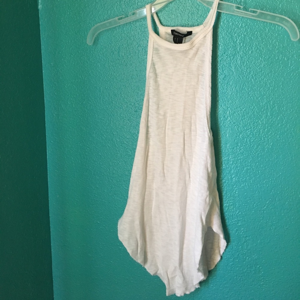 Forever21 white ribbed tank - medium