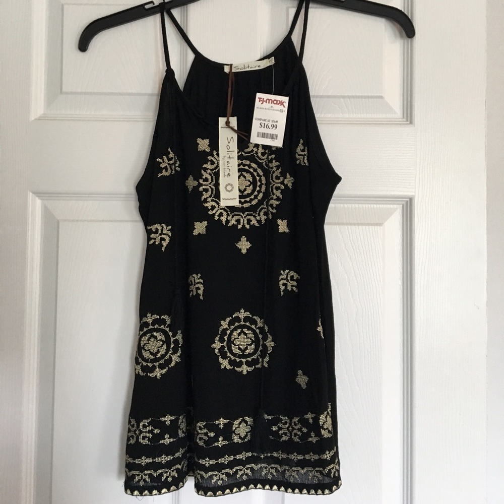 Beautiful gold-embellished halter, size small