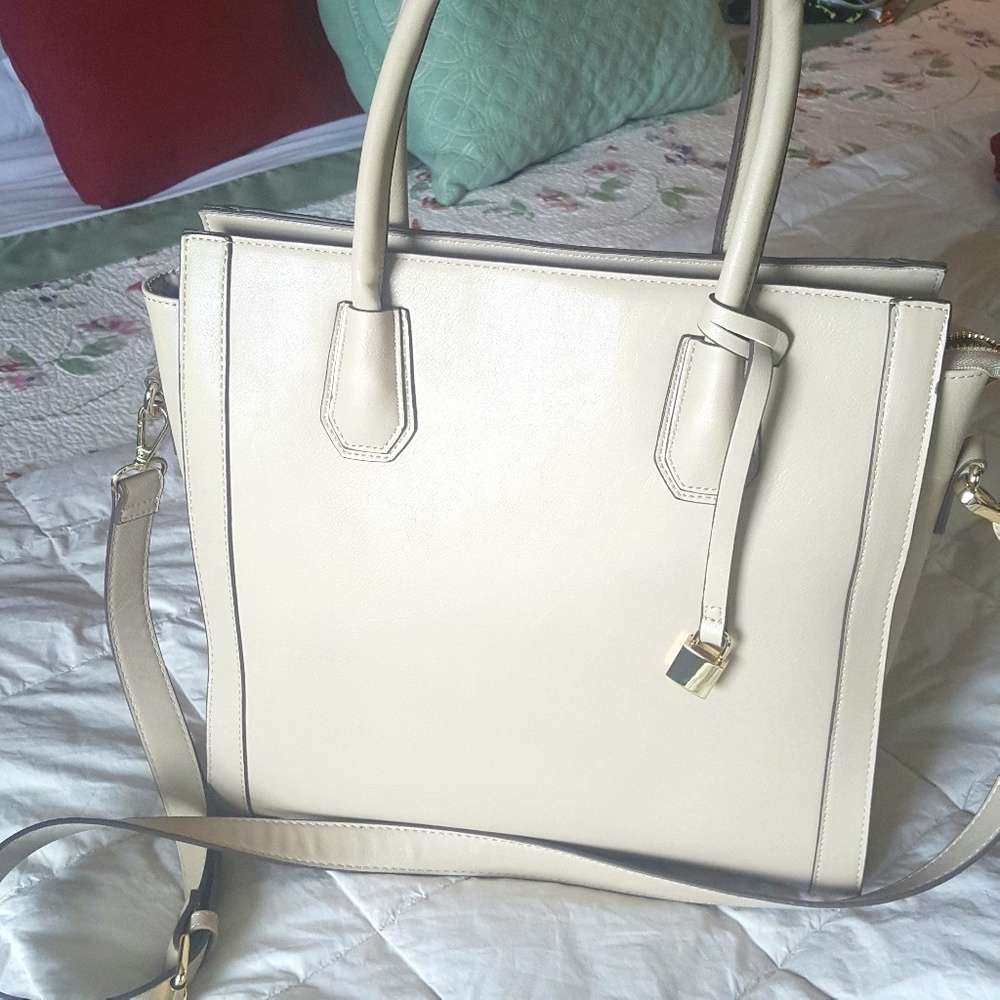 Brand new! Vegan leather cream tote