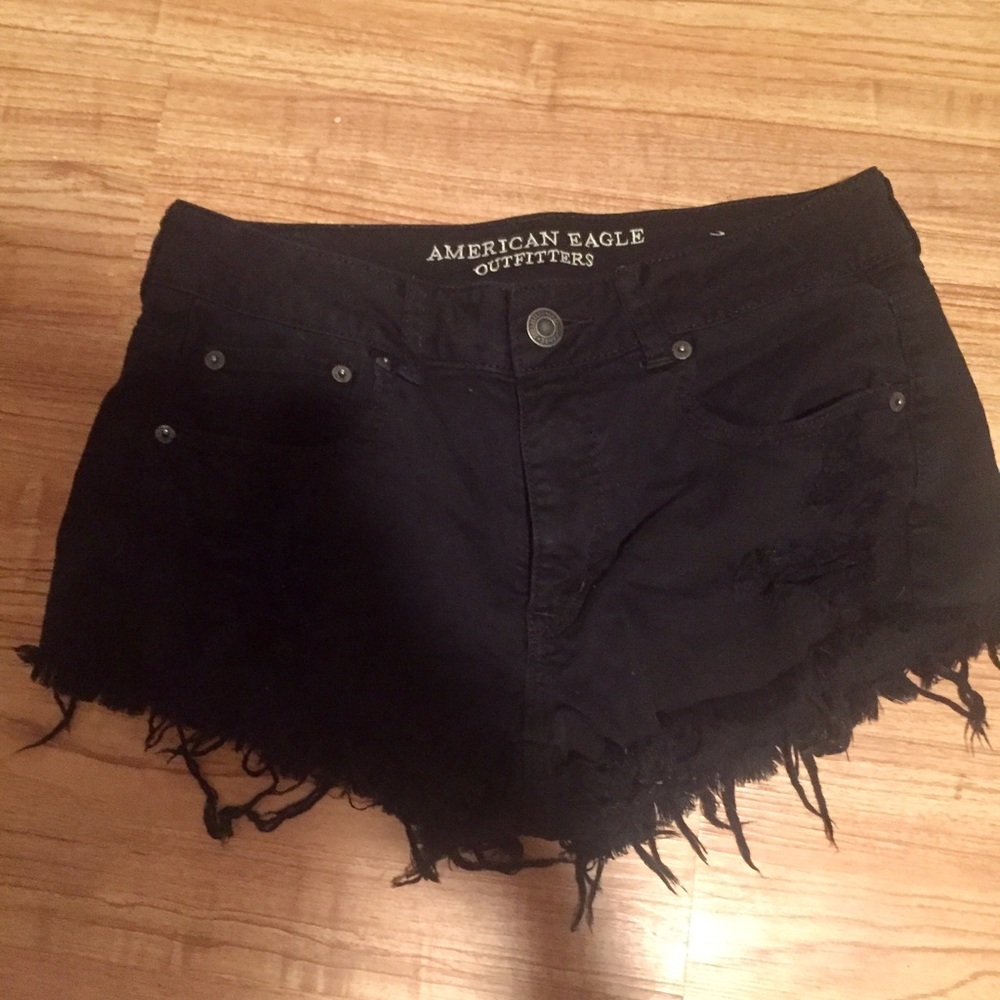 Like new American eagle black denim shorts