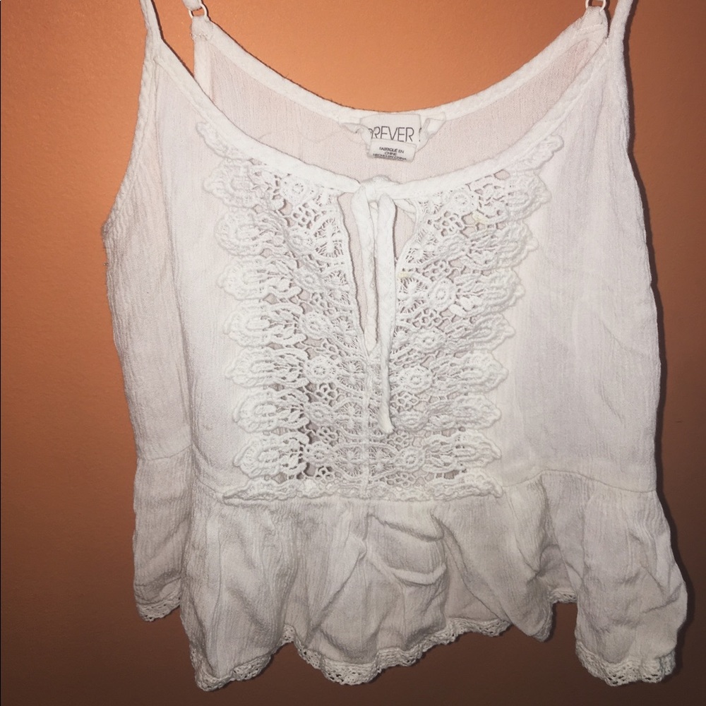 forever 21 white tank top