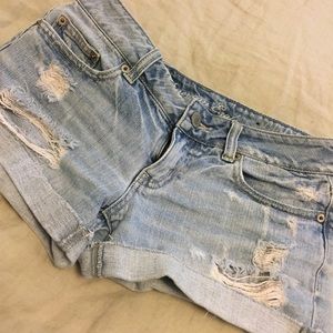 American Eagle distressed denim shorts